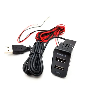 Car LED Dual USB (Charger + Audio ) Port fit for Toyota FJ Cruiser Highlander Tacoma