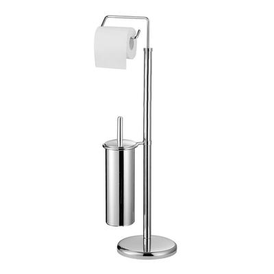Toilet Roll Holder and Brush in Chrome
