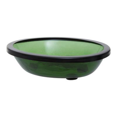 Green Glass Soap Dish