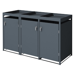 ML-Design Mülltonnenbox für 3 Müllbox Mülltonnenhaus Mülltonnenverkleidung mit Pflanzdach Image