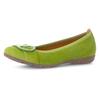 Ballerina GABOR, Damen, Gr. 38, grün (apfelgrün), Ziegenveloursleder, unifarben, modisch, Schuhe, flache Schuhe, Slipper mit Hovercraft Luftkammern-Laufsohle