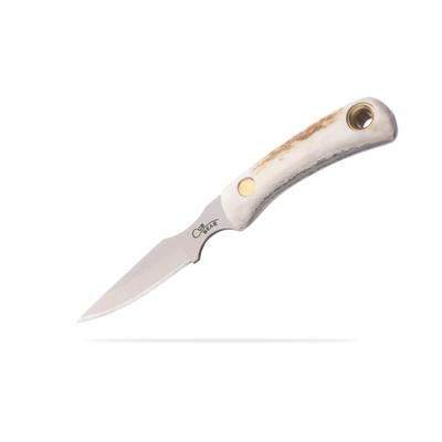 Knives of Alaska Cub Bear Fixed Blade Knife 2.75in CPM MagnaCut Stainless Steel Caping Blade Stag Brown And White Sculpted Bone Handle 00024FG