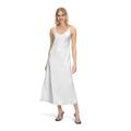 Abendkleid VERA MONT "Vera Mont Abendkleid mit breiten Trägern", Damen, Gr. 38, Normalgrößen, weiß (rohweiß), Satin, Obermaterial: 100% Polyester. Futter: 100% Polyester., feminin, figurbetont lang, V-Ausschnitt, ohne Ärmel, Kleider, Nahtführung
