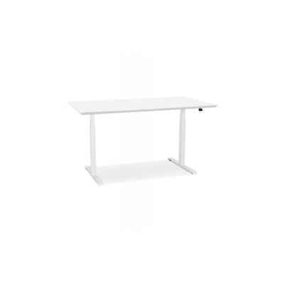 Elektrischer Sitz-Steh-Schreibtisch aus Holz und Metall | Höhenverstellbarer Arbeitstisch mit ergonomischem Design | Modern Weiß | Kadima Design Image
