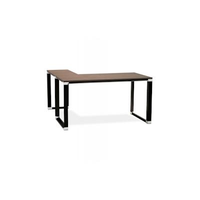 Eckbüro Schreibtisch aus Holz und Metall | Eckschreibtisch mit Winkelausrichtung | Designer Arbeitstisch mit großzügiger Arbeitsfläche | Kadima Design Image