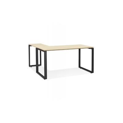 Eckbüro Schreibtisch aus Holz Metall | Eckschreibtisch mit geräumiger Arbeitsfläche | Designer Computertisch in L-Form | Kadima Design Image