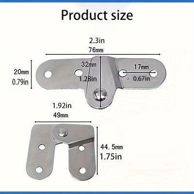 TEMU Modern Polished Metal Folding Hinge, 1.5mm Thick Iron Chicken Mouth Design, Face Mount Hardware Accessory For Storage Tables, Foldable Table Hinge | Functional Table Hinge | Secure Mounting Hinge