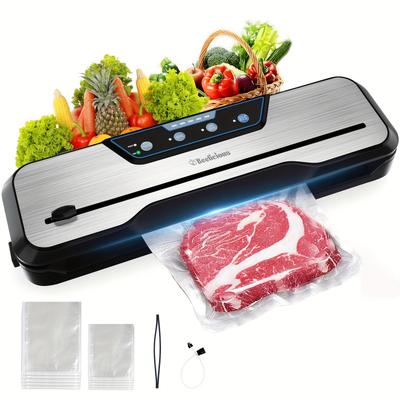 TEMU Beelicious Vacuum Sealer Machine, With Kit, Beelicious Automatic Air For Food Storage, With Build-in Cutter, Mode, Hose| Led Indicator | Quiet | 50% Compact | Sous Vide