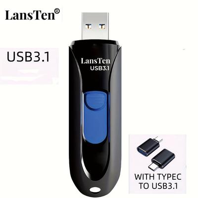 TEMU Lansten 1pc - Usb 3.1 - 8gb/16gb/32gb/64gb/128gb Rewritable -c To Usb 3.1 Adapter - Zip Pen For Computer