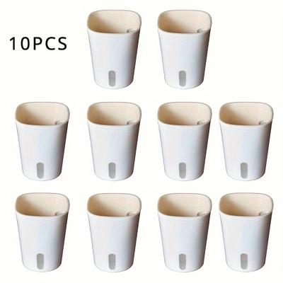 TEMU 10-pack Self-watering Plant Pots With Water Level Indicator And Multiple Air Vents, Automatic Watering Planter For Indoor And Outdoor Use, Tabletop Contemporary Style With Accessory Components