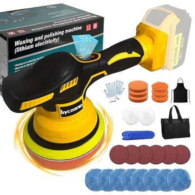 TEMU Cordless Car Polisher For 20v Battery, 6 Inch Portable Polisher Kit, 8 Polisher For Car Detailing/polishing/waxing (battery Not )