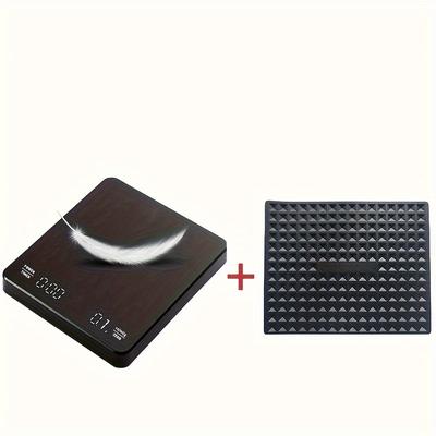 TEMU Smart Led Display Kitchen Scale - Usb Rechargeable, Precision Weighing For Coffee, Baking & Tea - Food-safe Abs Material