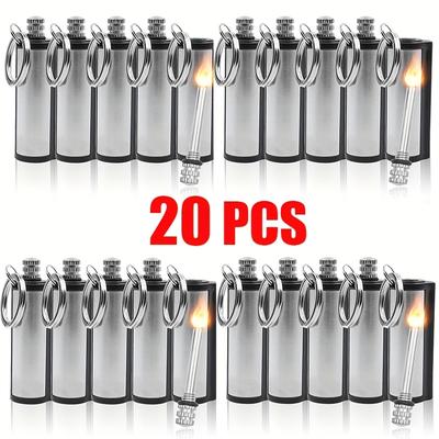 TEMU 20pcs Metal Permanent Matches, Easy To Carry, Permanent Match Lighting Set 10000 Times, Emergency Igniter Without Battery (excluding Fuel)