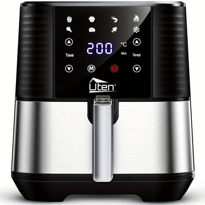 TEMU Uten 5.5l Air Fryer, Electric Oilless Cooker With Led Digital Touchscreen, 7 In 1 Cooker, 6 Quart Large Stainless Steel Air Frier Pot, 1700w