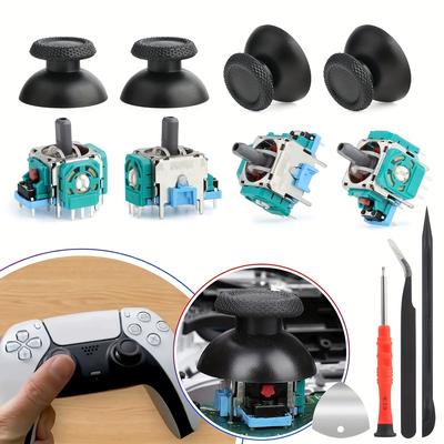 TEMU Ps5 Analogue Stick Replacement Parts & Tools Includes 4* 3d Ps5 Controller , 4* Thumb Controllers And 1 Set Of Assembly/disassembly Tools Replacement Parts And Tools Kit For Playstation5 Ps5