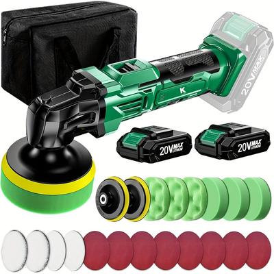 TEMU Kimo 20v Polisher Kit, Polisher 2 Batteries, Tool Bag, For Car , Waxing, And Polishing, Diy Projects, For Men