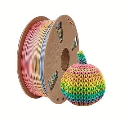 TEMU 1kg Vibrant Rainbow Pla 3d Printer Filament, 1.75mm - Gradient, For Projects