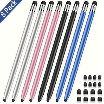 TEMU Meko 8 Pack Stylus Pens, Dual-end Capacitive Stylus For All Universal Touchscreen 16 Rubber Tips