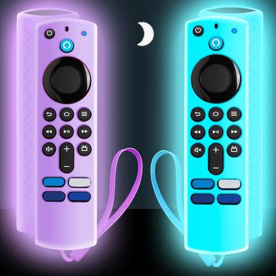 TEMU 2pcs -the-dark Silicone Remote Covers For & - , Anti-slip Protective Cases With Wrist Strap, Compatible With 3rd Gen , & Green, Remote |glowindark Design| Cover