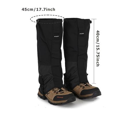 TEMU 2pcs Universal Outdoor Gaiters, Professional Waterproof Snow Pants, Hiking Mountaineering Leg Protectors, Polyester Fiber, Unisex, For Easter, , Ramadan, Mountain Day,