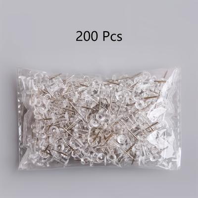 TEMU 200-pack Transparent Plastic Push Pins, Creative Alphabet Letter T-shaped Pins For Cork Board, Photo Wall Decor, And Bulletin Boards