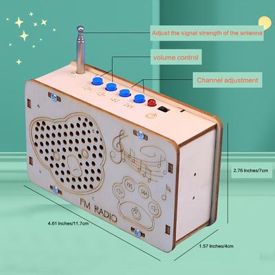 TEMU 1pc Diy Handcrafted Radio Kit, Plywood Material, Diy Electronics , Personalized , Creative