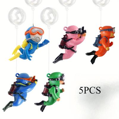 TEMU 5pcs Pvc Figurines, Floating Fish Decorations For Aquarium And Desktop Display