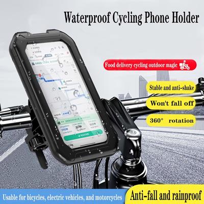 TEMU 360Â° Rotating Waterproof Electric Bike Mobile Phone Holder Battery Motorcycle Bicycle Mountain Car Shockproof Mobile Navigation Holder