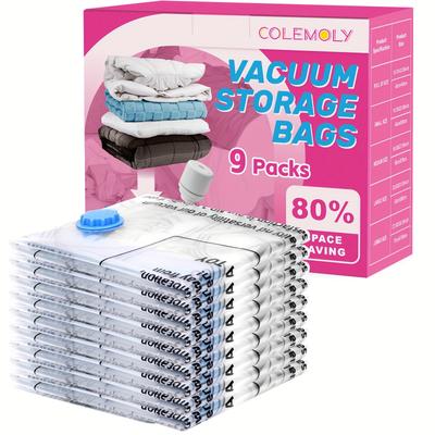 TEMU Vacuum Storage Bags 9 Jumbo Vacuum Seal Bags For Clothing