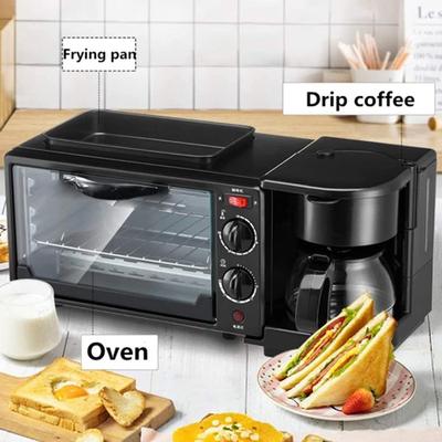 TEMU 3 In 1 With Coffee Maker, Electric Maker Non Stick Bread Toaster Oven With Frying Pan, Griddle Machine For Egg Sausages