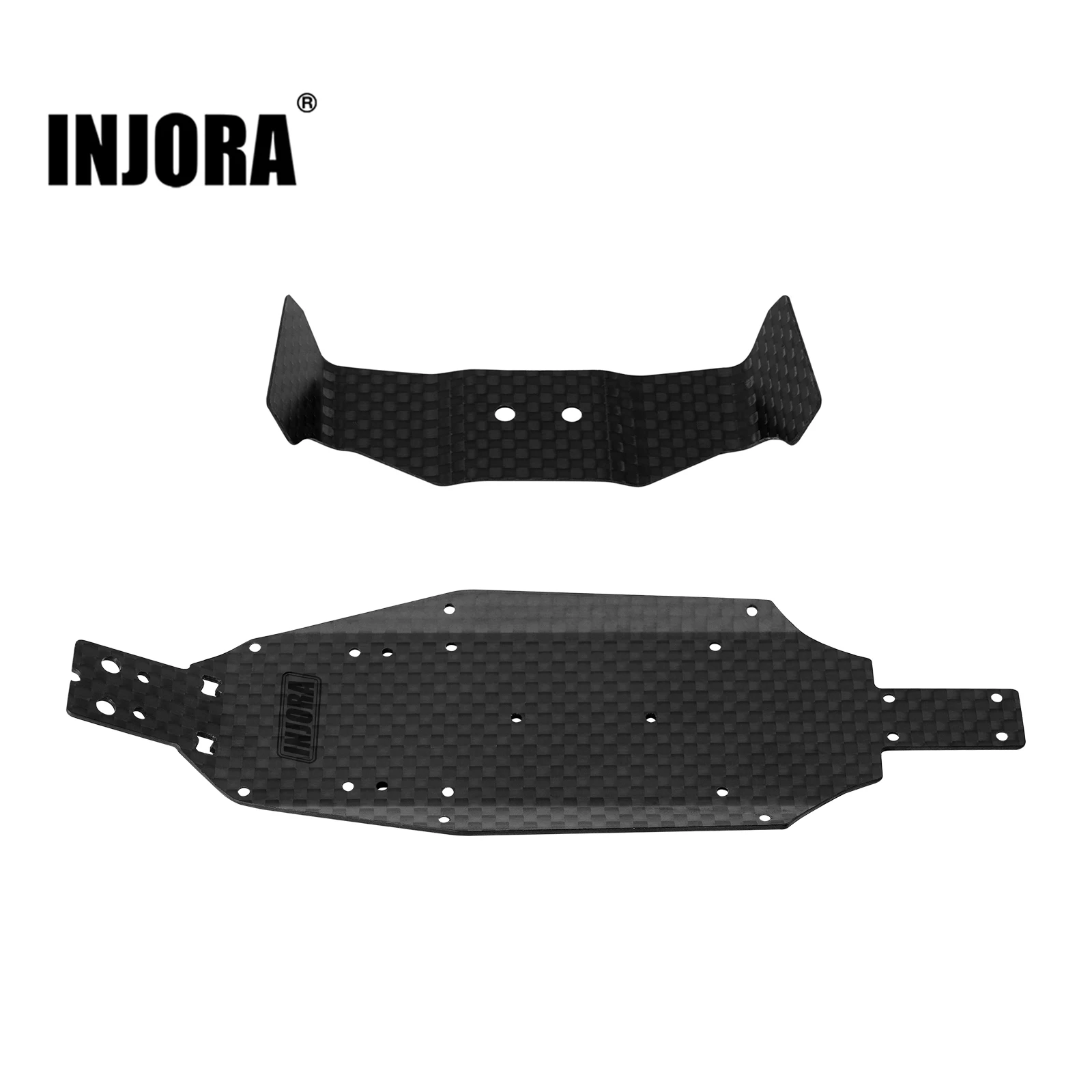 INJORA Carbon Fiber Chassis Heckflügel für 1/24 Buggy Losi Micro-B