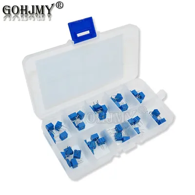 10 Werte * 5PCS 3362P Multiturn-Trimmpotentiometer-Kit 500R-1M 3362 Potentiometer 500 Ohm-1M Ohm Image