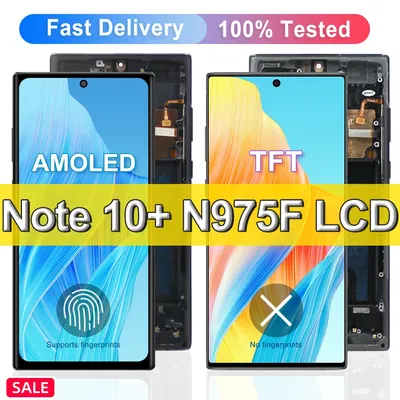 AMOLED TFT Note 10 Plus Screen For Samsung Note 10+ LCD Display 5G N976F Touch Screen +Frame Support S Pen with Fingerprints