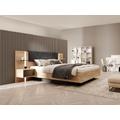 Letto con contenitore con comodini 140 x 190 cm Con LED Naturale e Antracite - ELYNIA