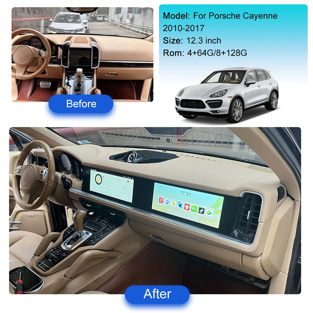 Android Auto Radio Für Porsche Cayenne 2010-2017 Multimedia Video Player GPS Navigation DVD Player Auto Stereo Carplay Kopf einheit Image