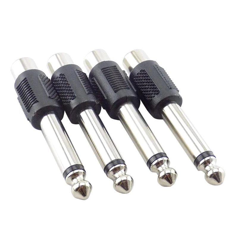 4-teiliges Set 6,5 mm 1/4 Zoll Stereo-Stecker auf Cinch-Buchse Audio-Adapter Image