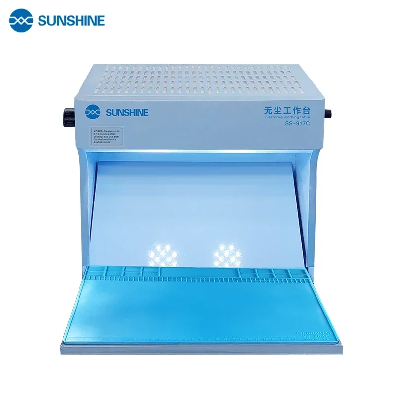 SUNSHINE SS-917C Staubfreie Arbeitszimmer Anti Staub Arbeitsbank Hohe Präzision Einstellbare Wind Mit Lampe Für Telefon Reparatur Werkzeug Image