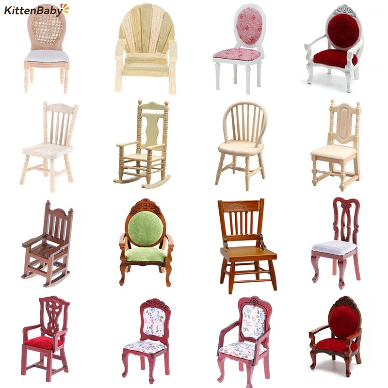 Simulation de petit canapé et tabouret, jouets modèles de meubles, décoration de maison de beurre, accessoires miniatures de maison de courses, 18 styles, 1/12