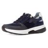 Keilsneaker GABOR ROLLINGSOFT, Damen, Gr. 37, blau (dunkelblau), Kalbsleder, Veloursleder, Textil, kontrastfarbene Details, casual, Schuhe, Freizeitschuh, Halbschuh, Schnürer mit gepolstertem Schaftrand