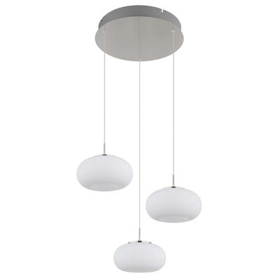 GLOBO LIGHTING LED-Hängeleuchte "QUINTARA", nickel matt, 1 flammig, Ø 20,00cm H: 150,00cm,, Lampen, opalfarbene Gläser