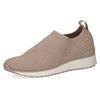 Slip-On Sneaker CAPRICE, Damen, Gr. 37, beige (sand), Textil, sportlich, Schuhe Sneaker, Slipper, Freizeitschuh, Halbschuh mit funkelnden Strass-Steinen