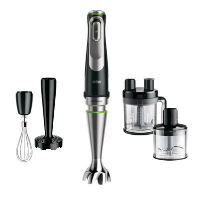 BRAUN Stabmixer "MultiQuick MQ 9187XLI", schwarz (schwarz, edelstahl), B:6,8cm H:41cm T:6,8cm, Mixer