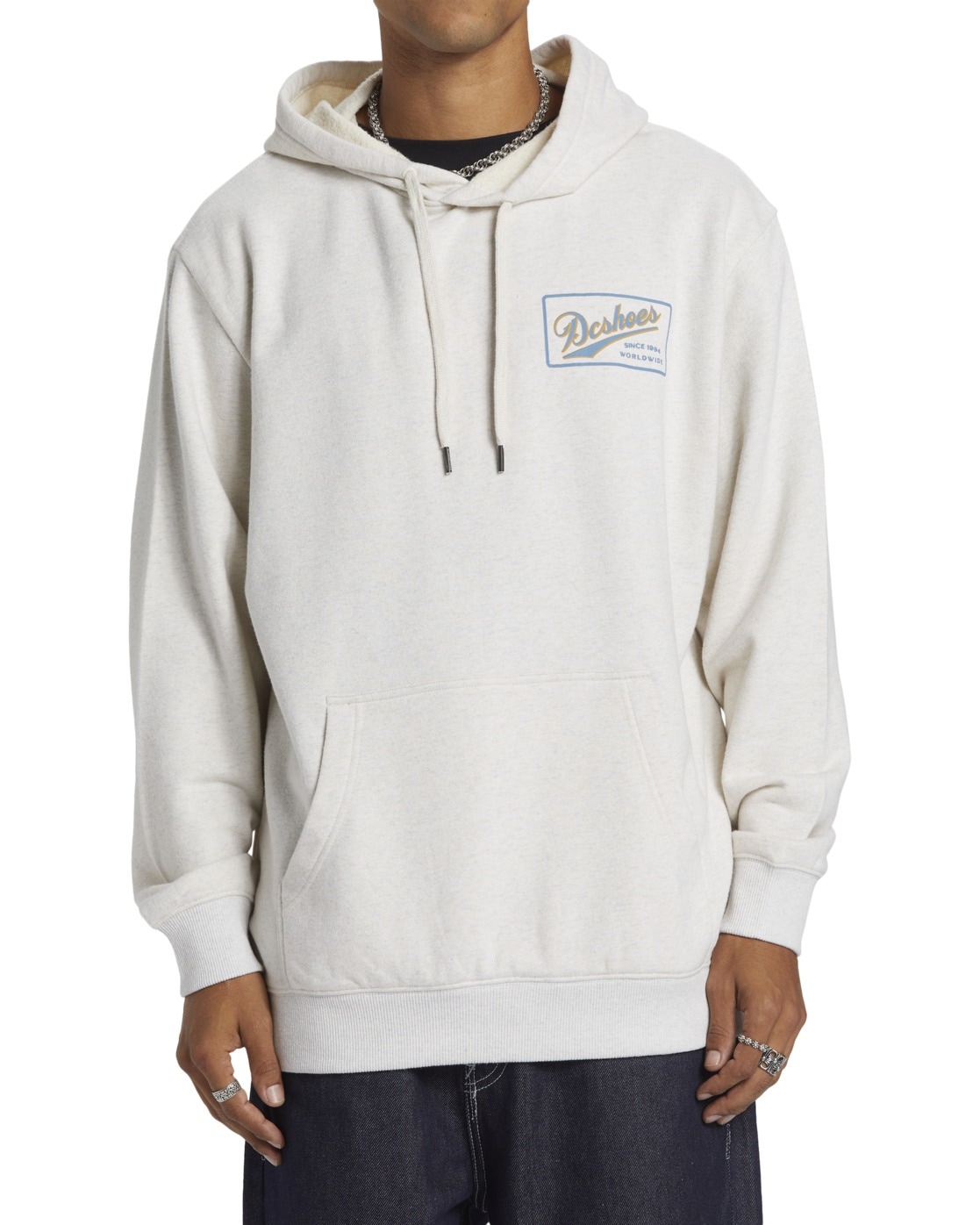 Hoodie DC SHOES "The Classic", Herren, Gr. XL, grau (snow heather), 55% Baumwolle, 25% Baumwolle, 20% Polyester, Sweatshirts Hoodie