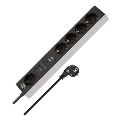 Brennenstuhl 5-fach Steckdosenleiste mit USB-C PD schwarz/weiß schwarz