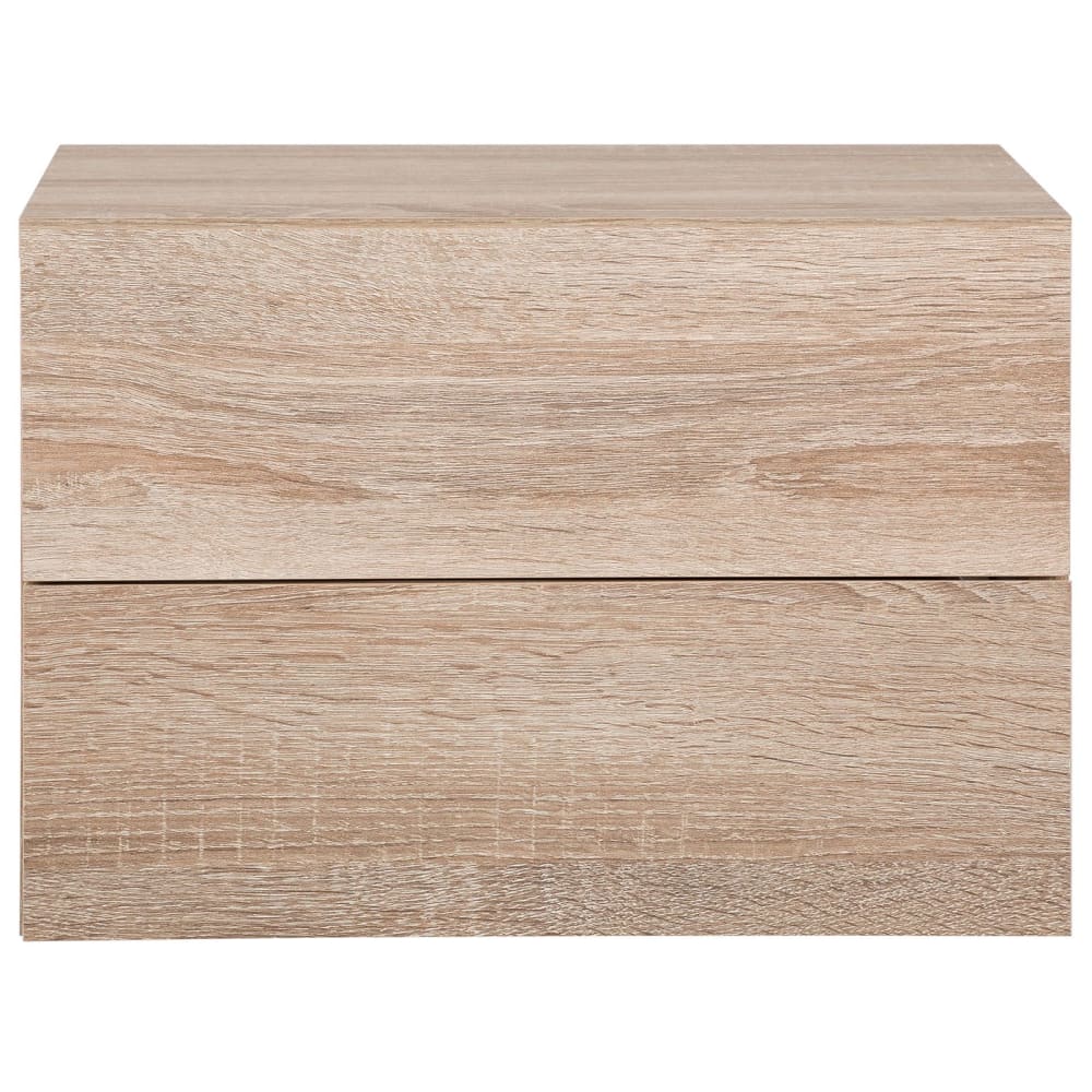 Table de chevet suspendue 2 tiroirs, effet chêne sonoma