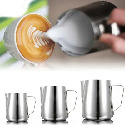 100/350/600ml Milk Jugs Fashion Stainless Steel Milk Craft Milk Frothing Pitcher Coffee Latte