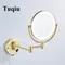 Dressing Mirror 8 inch two side 3X /1X Wall Mounted Brushed Gold LED Mirror Folding Makeup Mirror