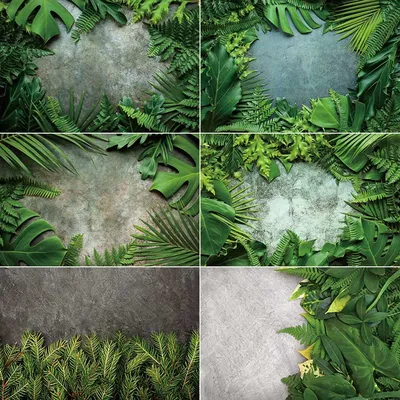 MOON.QG Tropical Leaves Wooden Decor Wood Backdrop Green Grass Wall Product Photography Prop