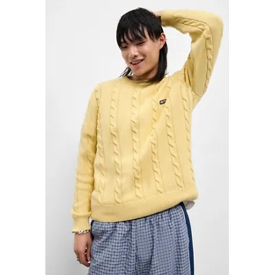 iets frans. Benni Cable Knit Jumper - Yellow XL at Urban Outfitters