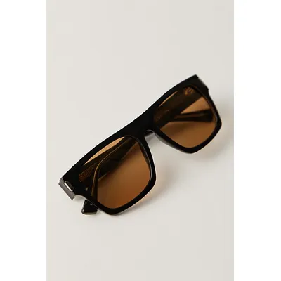 Walker Polarized Rectangle Sunglasses at Free People in Black